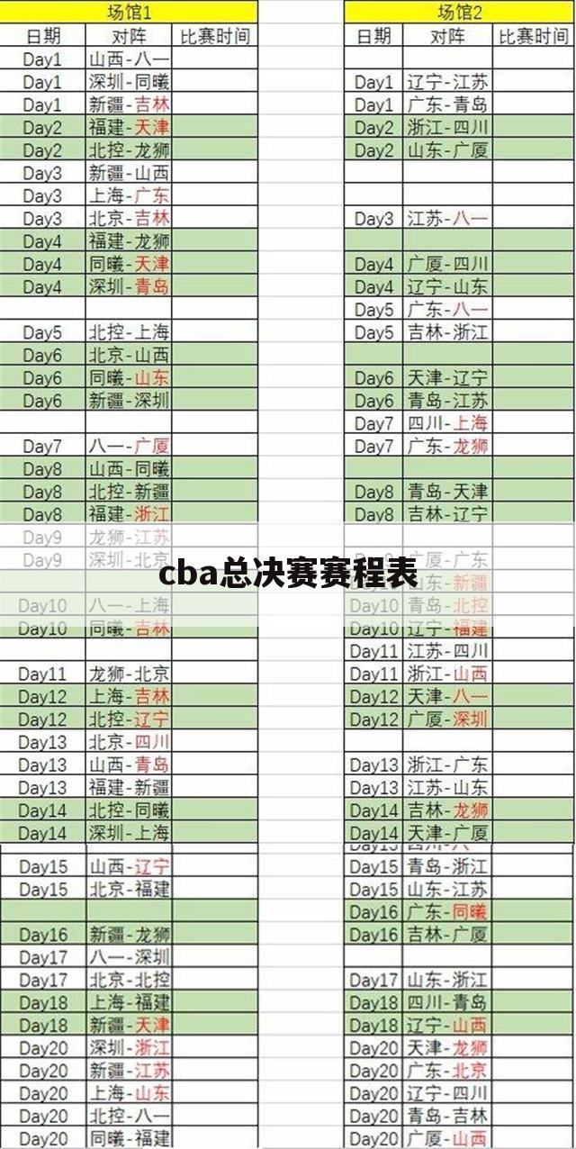 cba总决赛赛程表