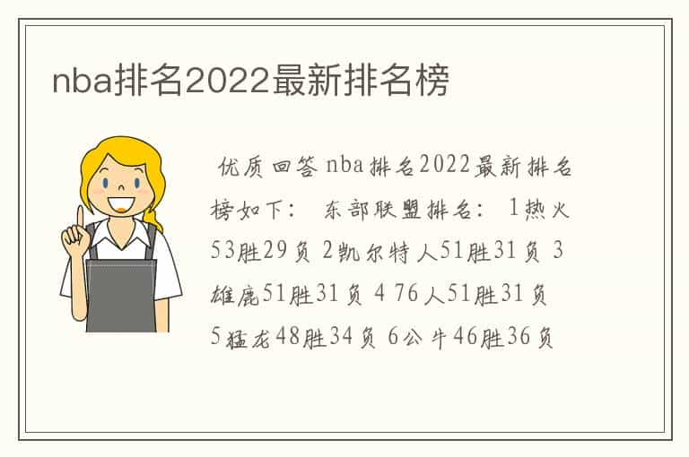 nba排名2022最新排名榜