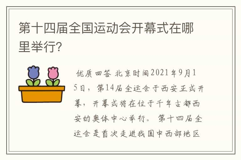 第十四届全国运动会开幕式在哪里举行？