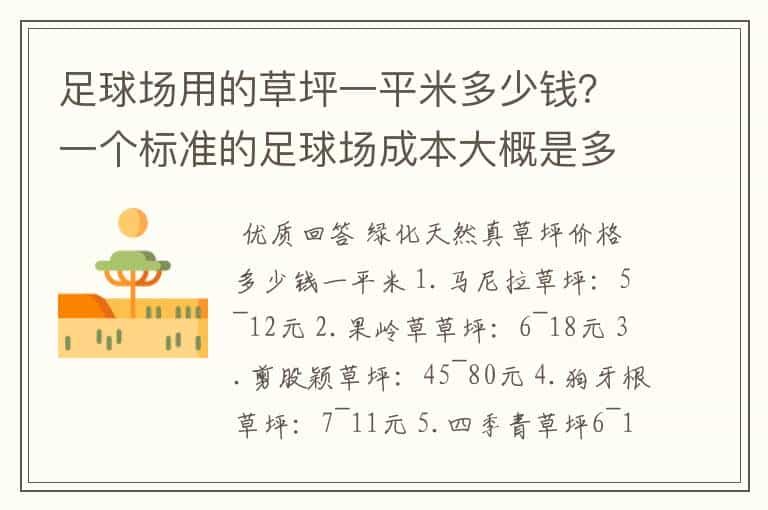 足球场用的草坪一平米多少钱？一个标准的足球场成本大概是多少啊？