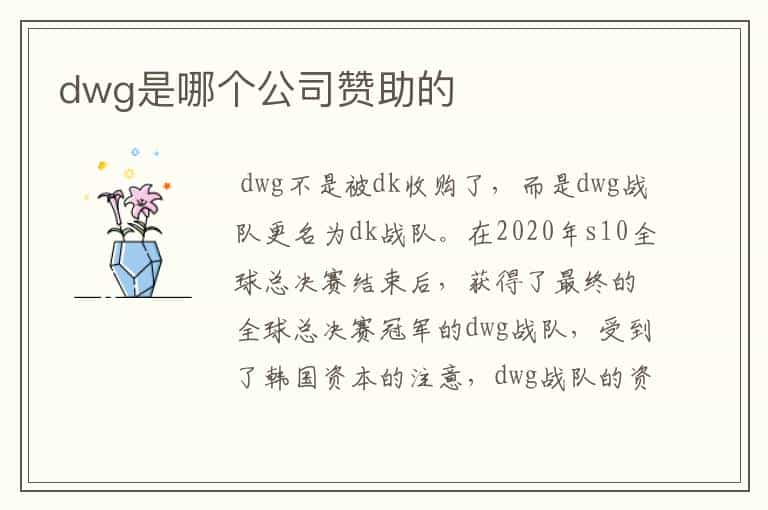 dwg是哪个公司赞助的