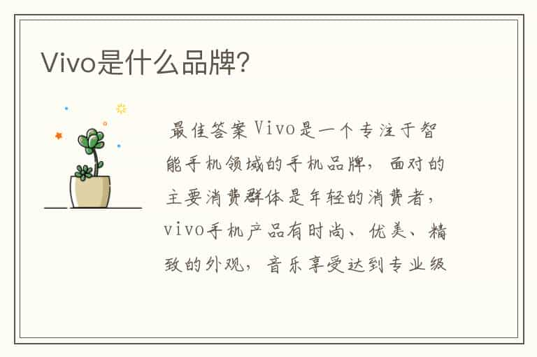 Vivo是什么品牌？