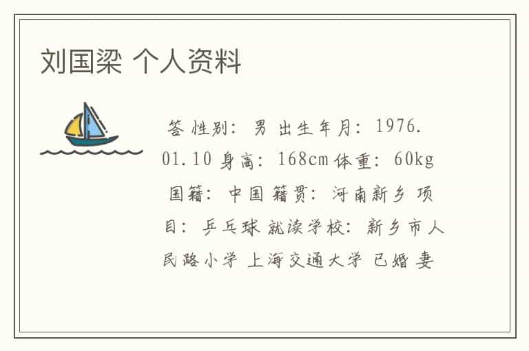 刘国梁 个人资料