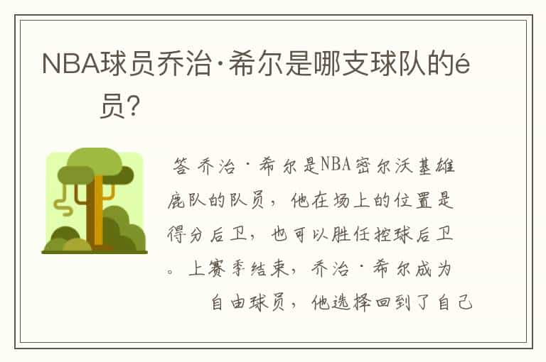 NBA球员乔治·希尔是哪支球队的队员？