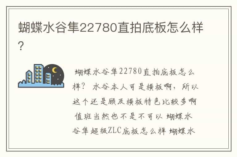 蝴蝶水谷隼22780直拍底板怎么样？