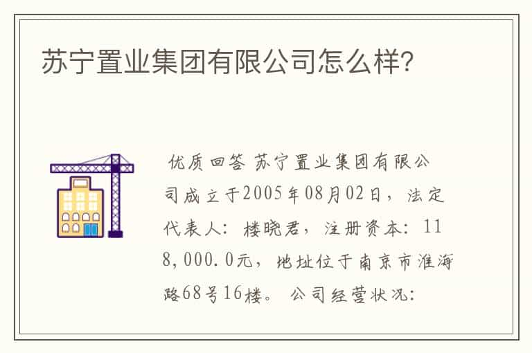 苏宁置业集团有限公司怎么样？