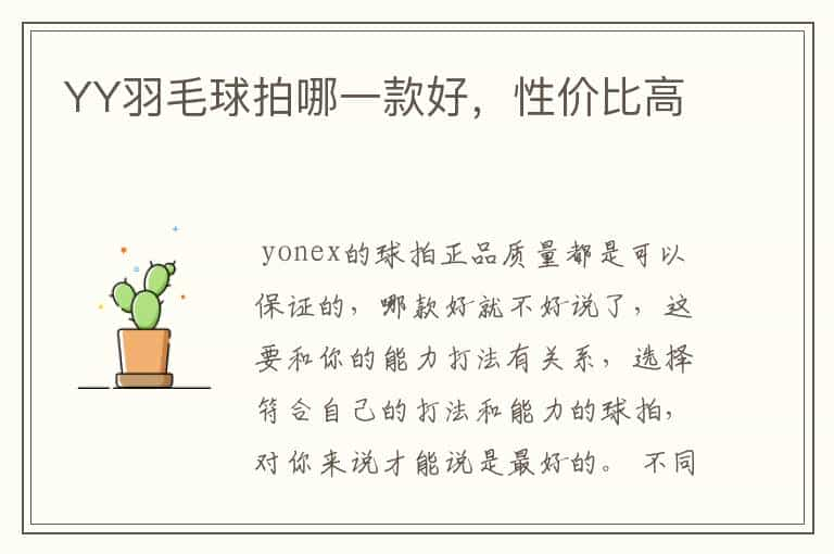 YY羽毛球拍哪一款好，性价比高