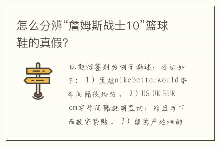 怎么分辨“詹姆斯战士10”篮球鞋的真假？