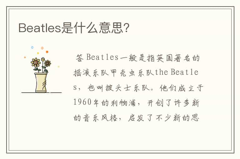 Beatles是什么意思？