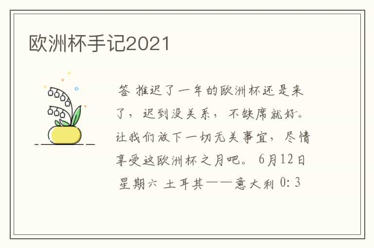 欧洲杯手记2021