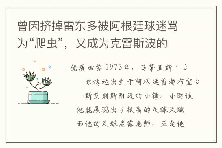 曾因挤掉雷东多被阿根廷球迷骂为“爬虫”，又成为克雷斯波的添头