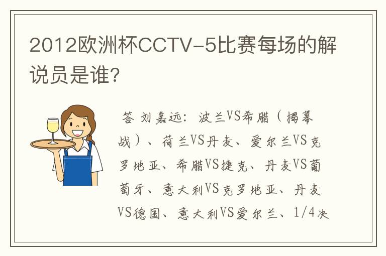 2012欧洲杯CCTV-5比赛每场的解说员是谁?