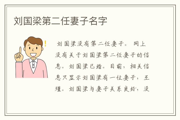 刘国梁第二任妻子名字