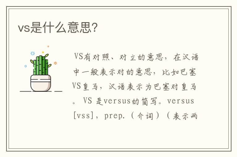 vs是什么意思？