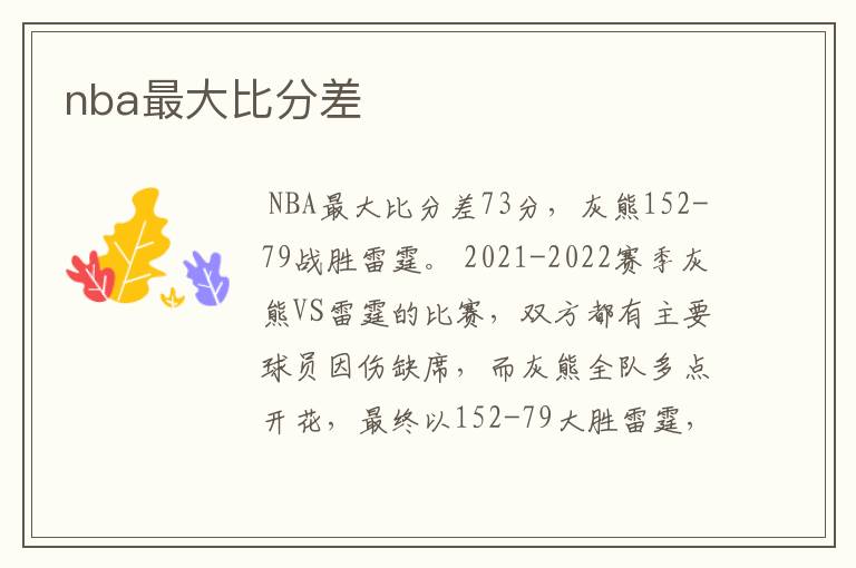 nba最大比分差