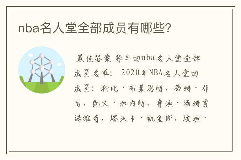 nba名人堂全部成员有哪些？