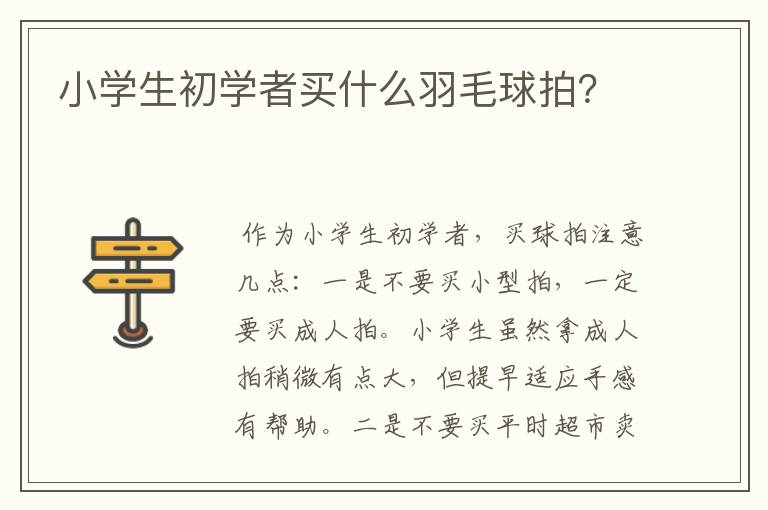 小学生初学者买什么羽毛球拍？