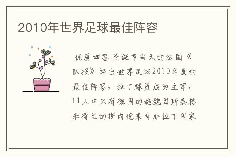 2010年世界足球最佳阵容