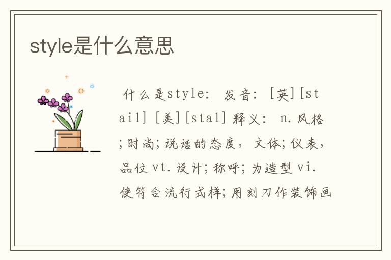 style是什么意思