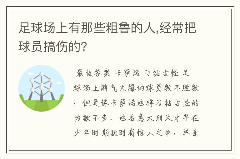 足球场上有那些粗鲁的人,经常把球员搞伤的?