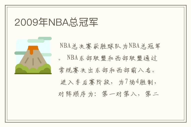 2009年NBA总冠军