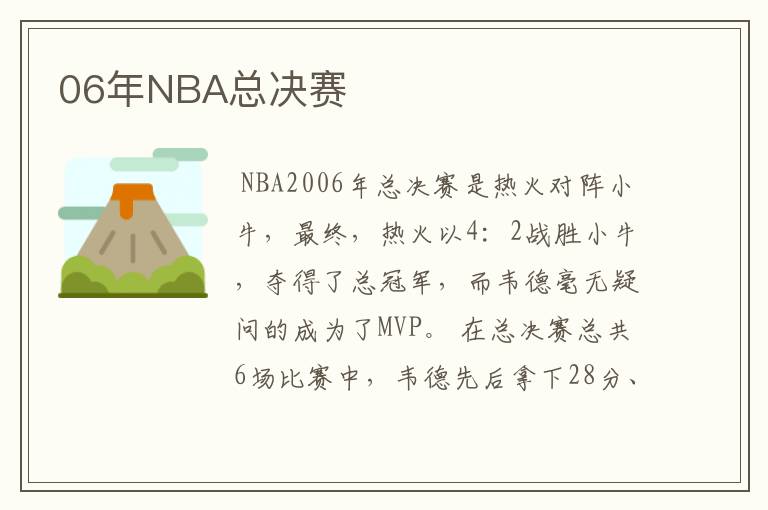 06年NBA总决赛