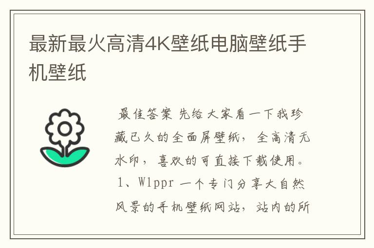 最新最火高清4K壁纸电脑壁纸手机壁纸