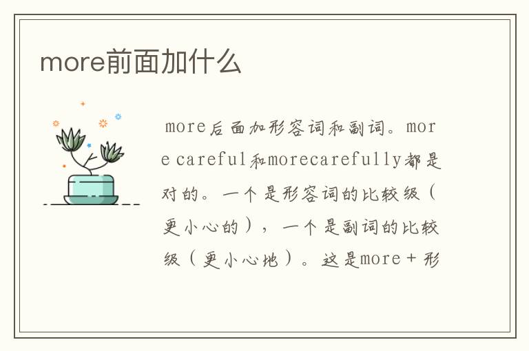 more前面加什么