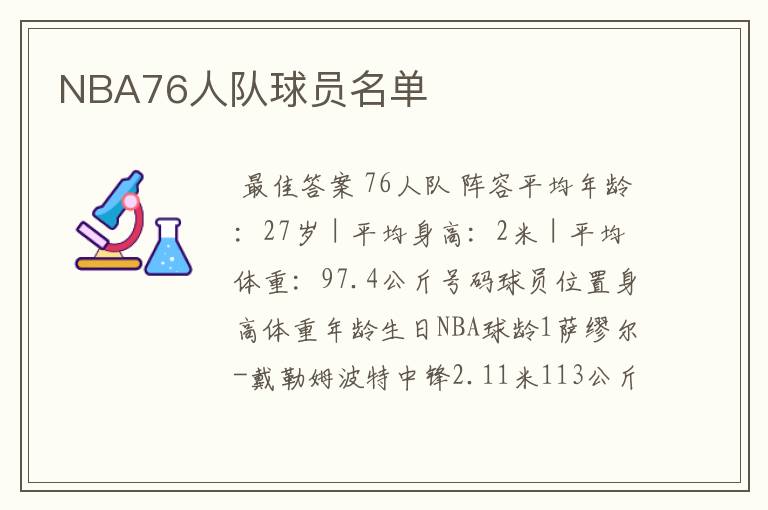 NBA76人队球员名单