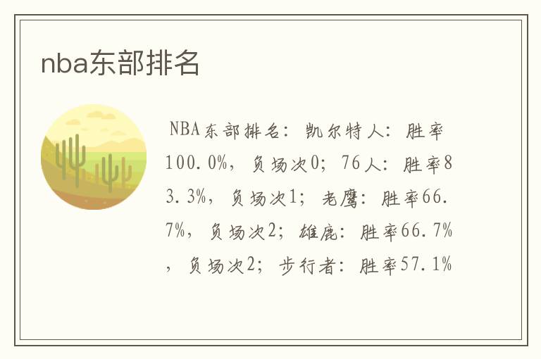 nba东部排名