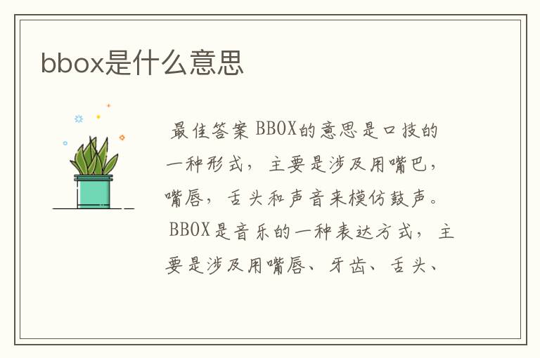 bbox是什么意思