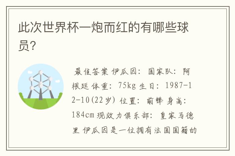 此次世界杯一炮而红的有哪些球员？