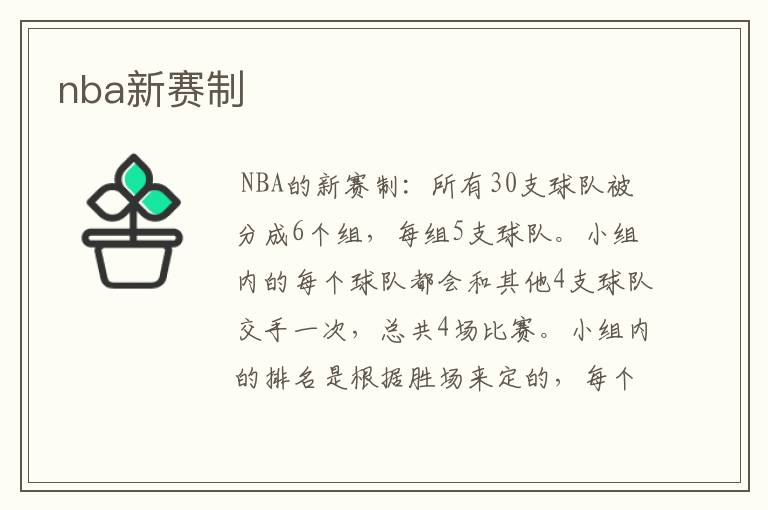 nba新赛制