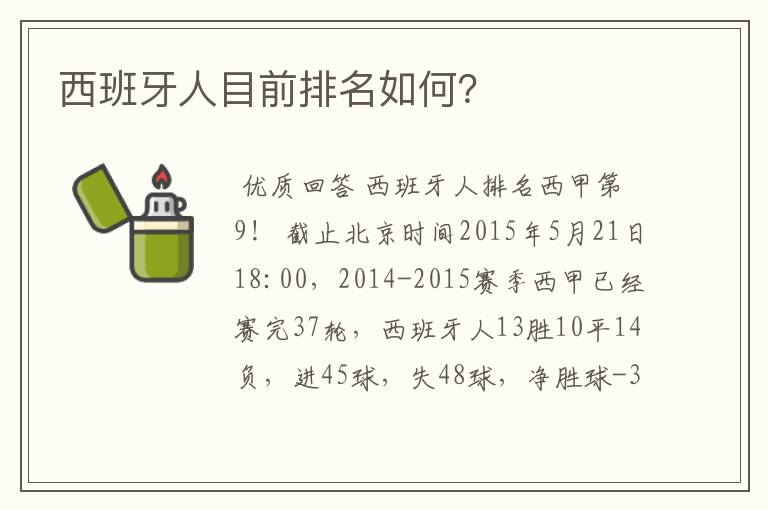 西班牙人目前排名如何？