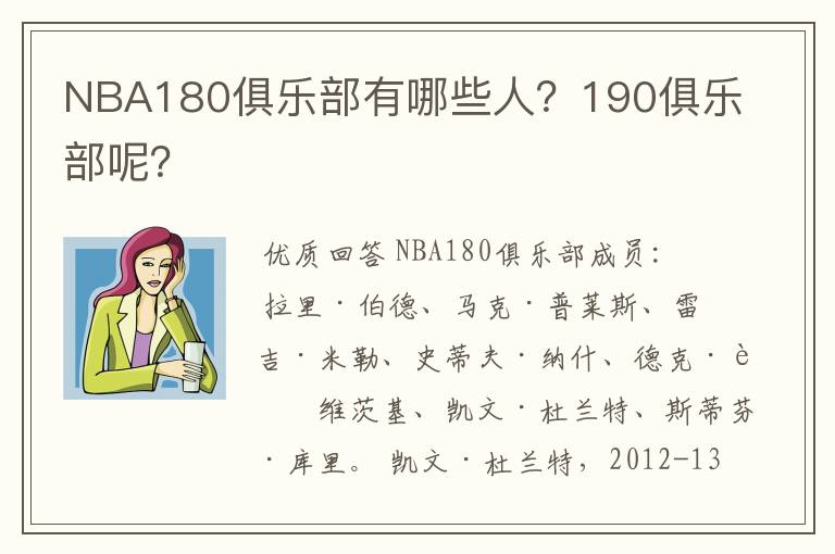 NBA180俱乐部有哪些人？190俱乐部呢？