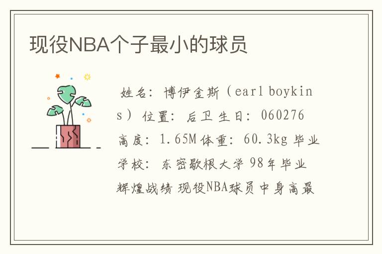 现役NBA个子最小的球员