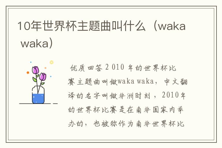 10年世界杯主题曲叫什么（waka waka）