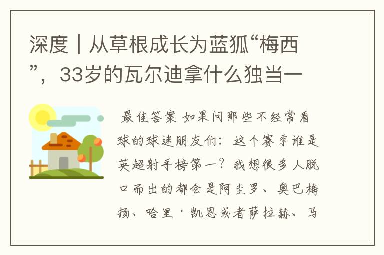 深度｜从草根成长为蓝狐“梅西”，33岁的瓦尔迪拿什么独当一面？