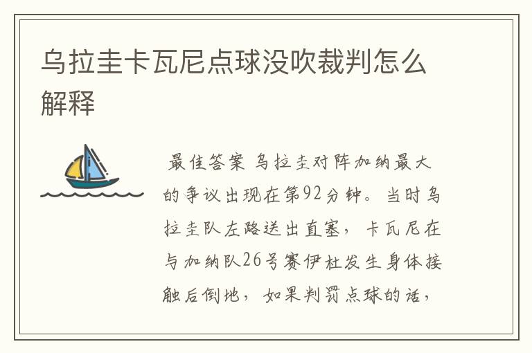 乌拉圭卡瓦尼点球没吹裁判怎么解释