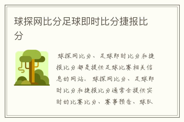 球探网比分足球即时比分捷报比分