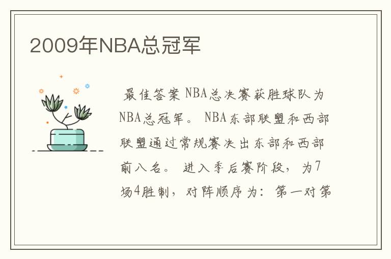 2009年NBA总冠军