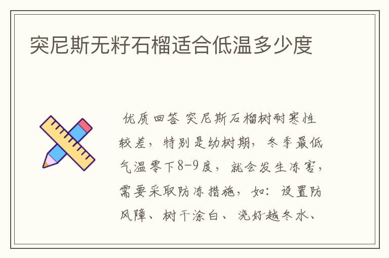 突尼斯无籽石榴适合低温多少度