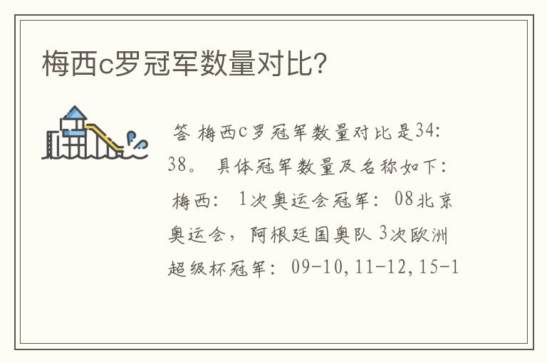 梅西c罗冠军数量对比？