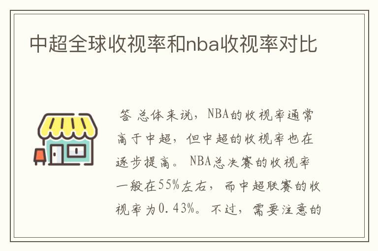 中超全球收视率和nba收视率对比