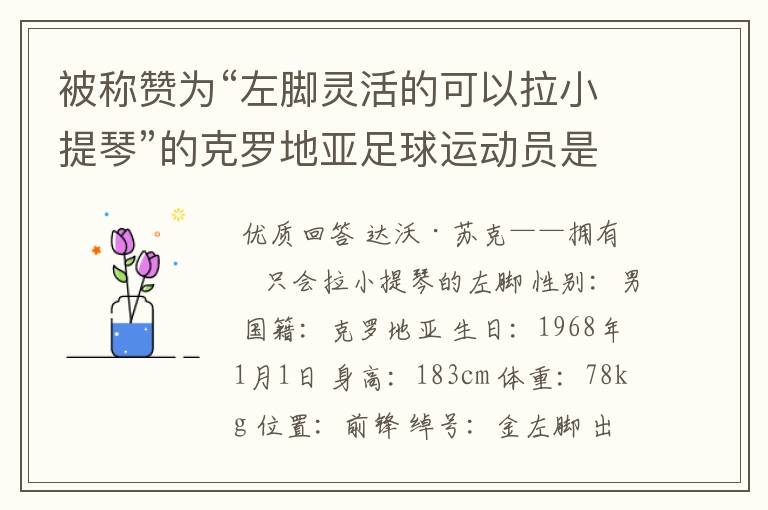 被称赞为“左脚灵活的可以拉小提琴”的克罗地亚足球运动员是谁