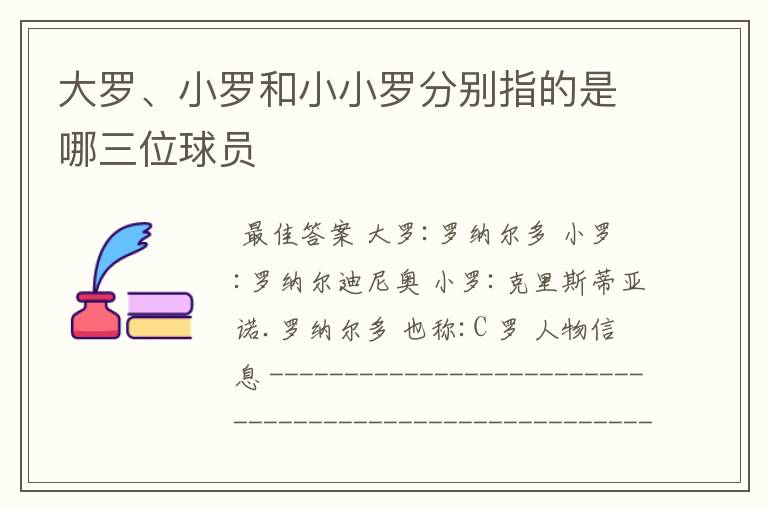 大罗、小罗和小小罗分别指的是哪三位球员