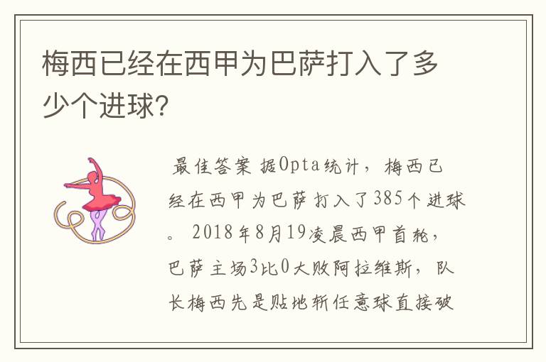 梅西已经在西甲为巴萨打入了多少个进球？