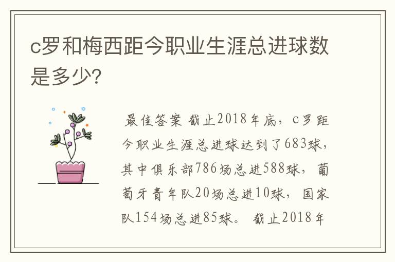 c罗和梅西距今职业生涯总进球数是多少？