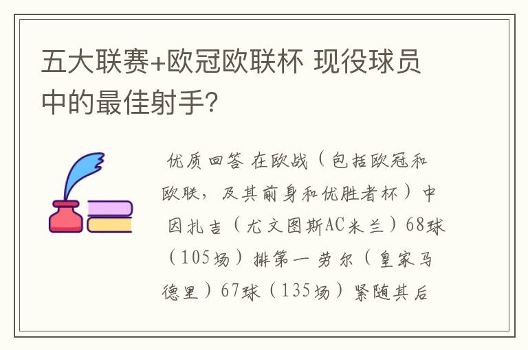 五大联赛+欧冠欧联杯 现役球员中的最佳射手？