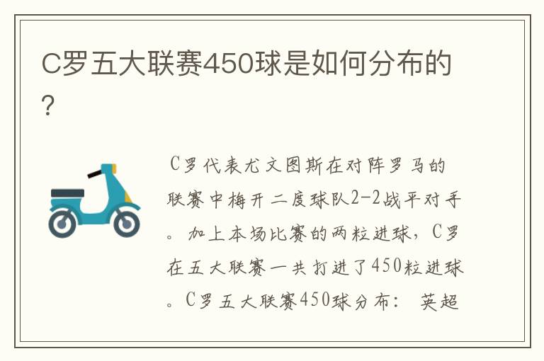 C罗五大联赛450球是如何分布的？